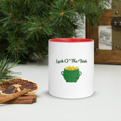 Close-up of colorful Irish coffee cup interior
