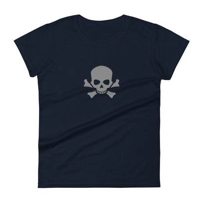 Edgy women’s t-shirt with crossbones graphic
