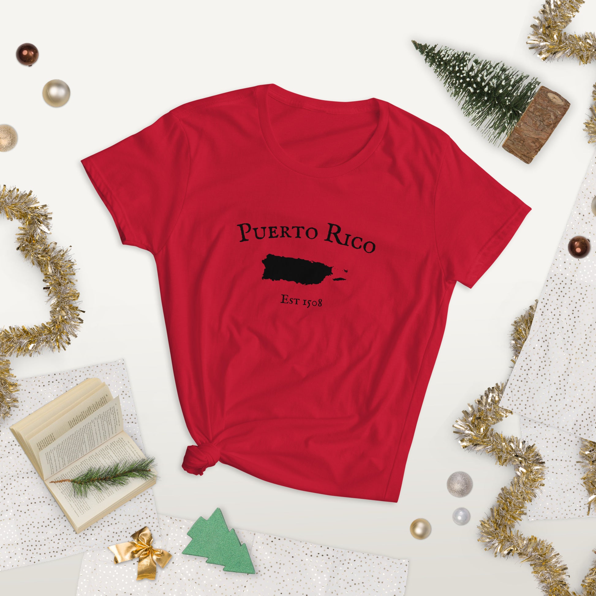 Puerto Rican shirts with outline of Puerto Rico for women
