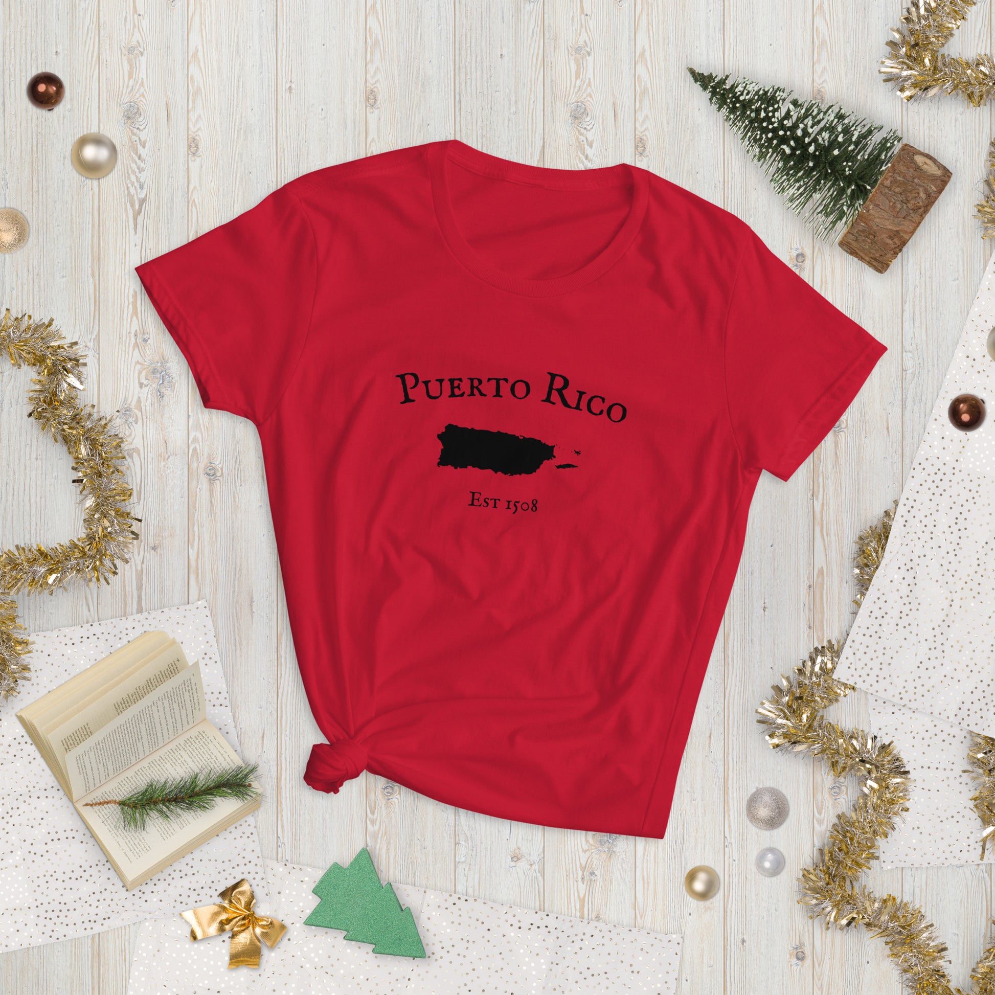 Puerto Rican pride shirt for women in soft cotton
