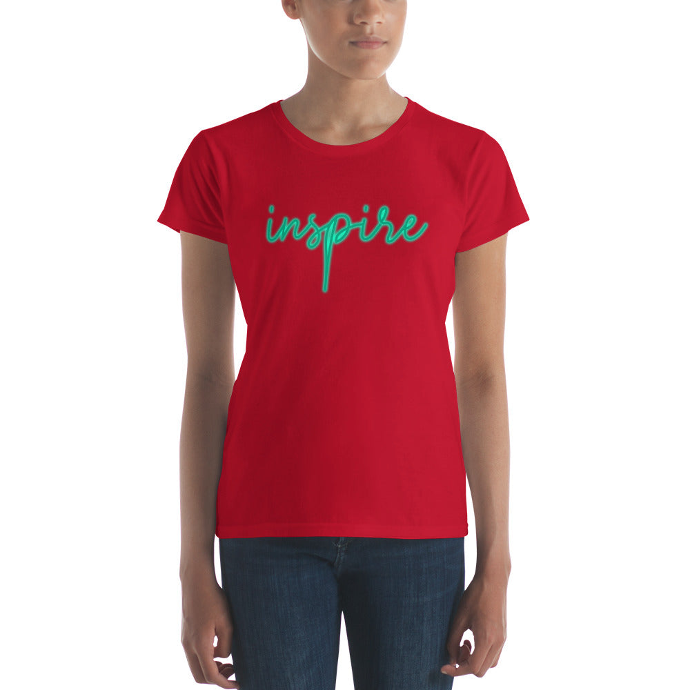 Uplifting Inspire shirt for women – neon design
