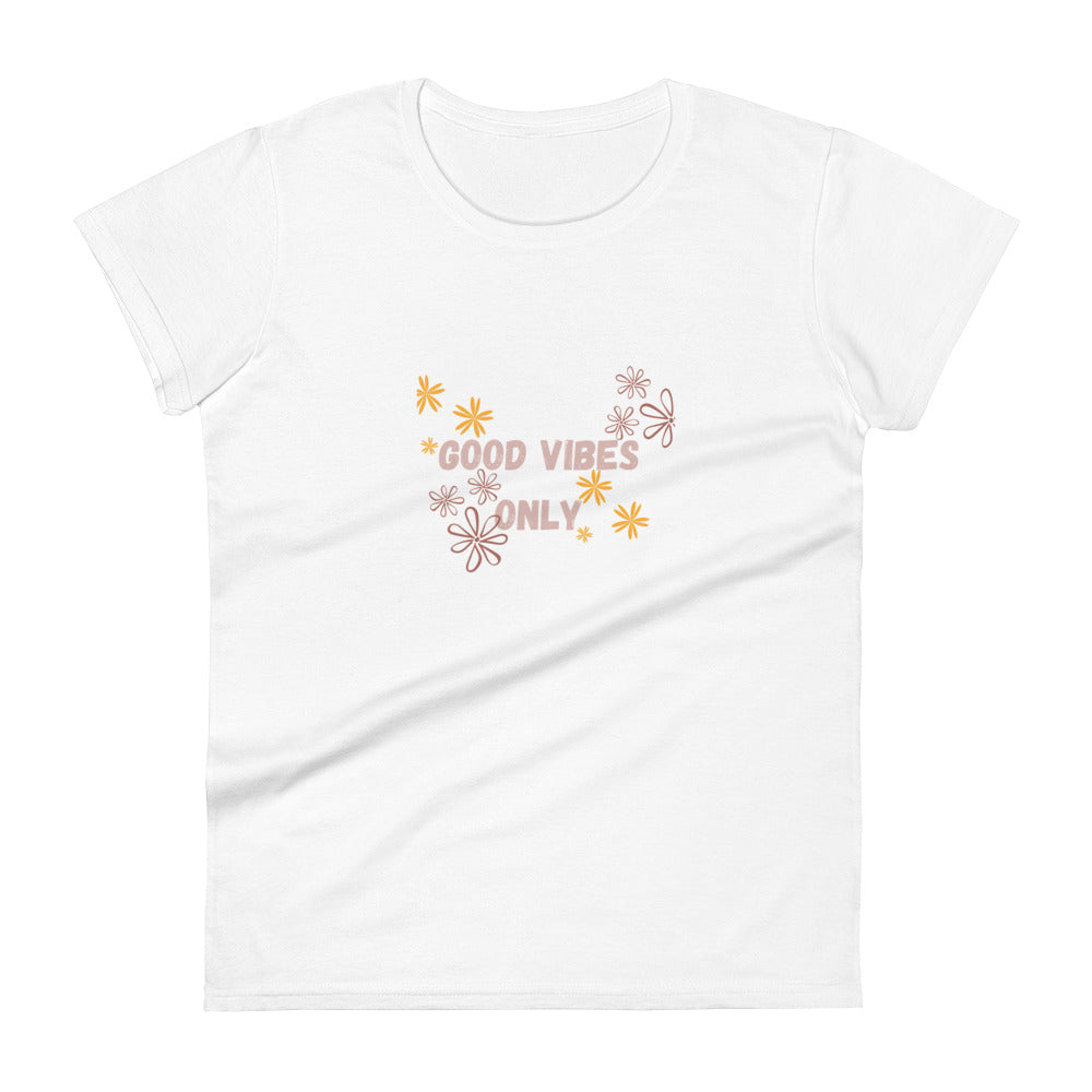 "Good Vibes Only" Women's T-Shirt - Weave Got Gifts - Unique Gifts YStylish and comfortable "Good Vibes Only" t-shirt with flowersou Won’t Find Anywhere Else!