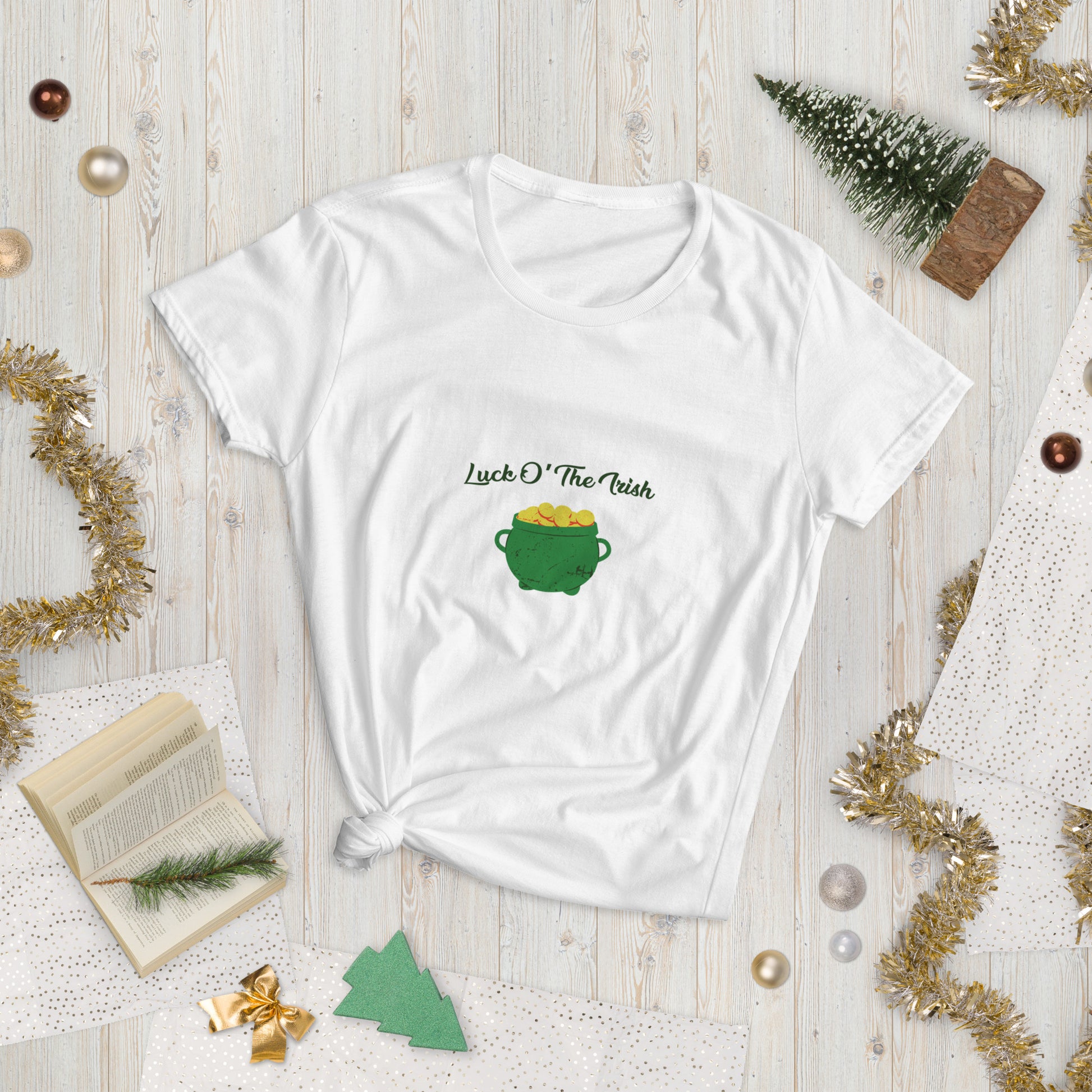 Luck O' the Irish t-shirt for women in vibrant green
