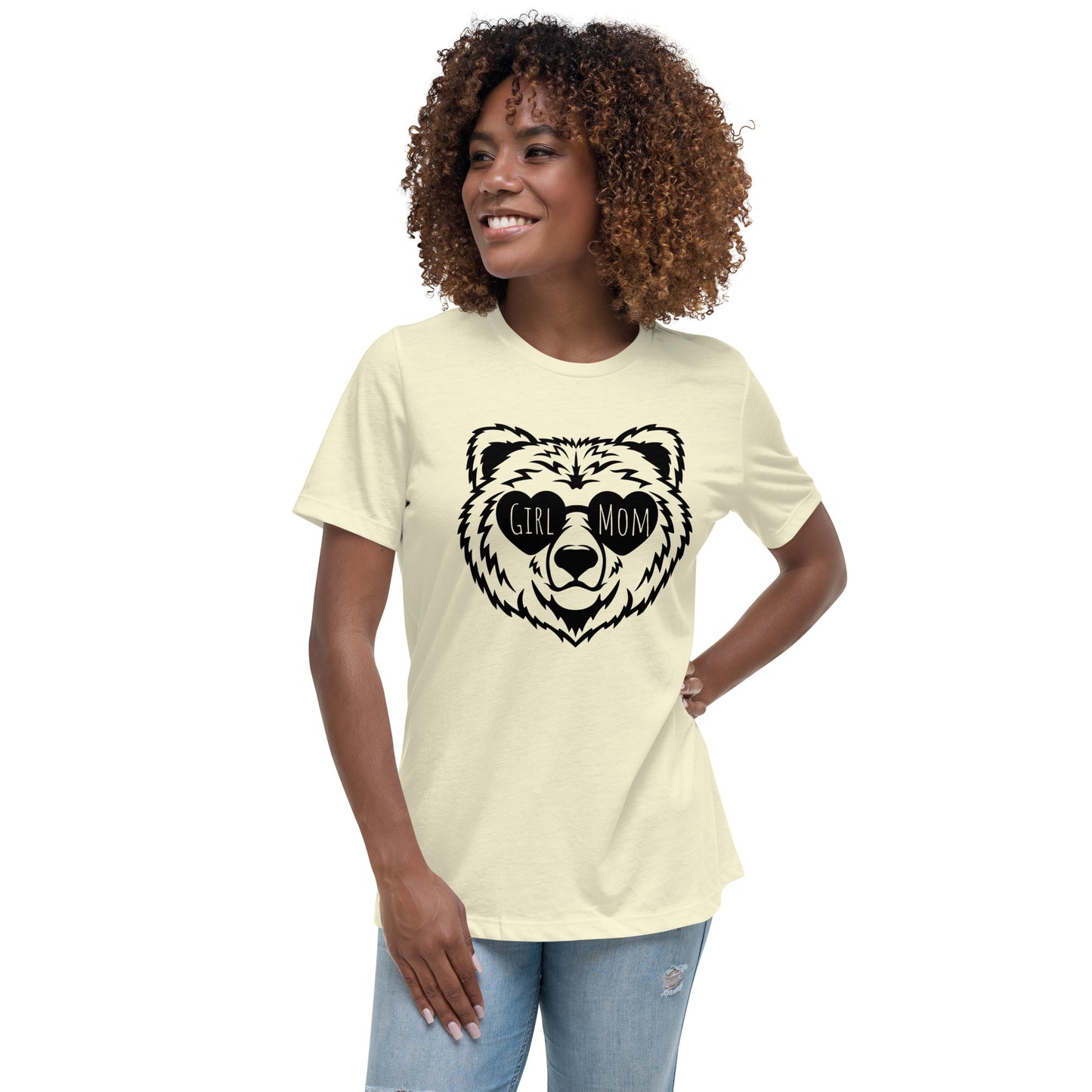 Girl Mom t-shirt with fun grizzly bear graphic
