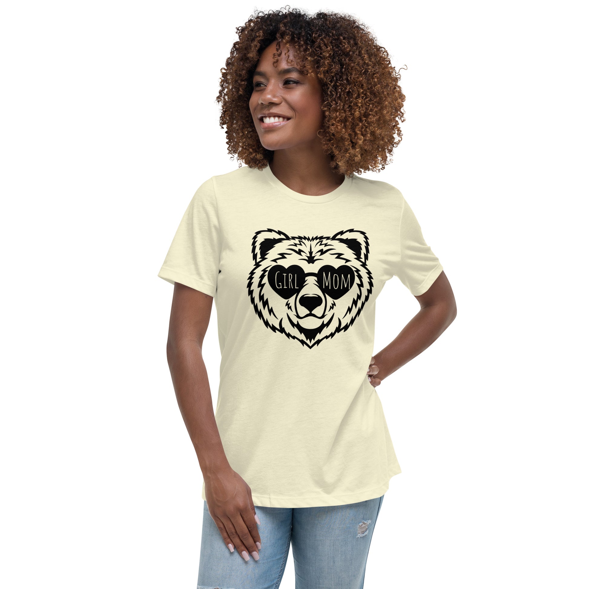 Girl Mom t-shirt with fun grizzly bear graphic
