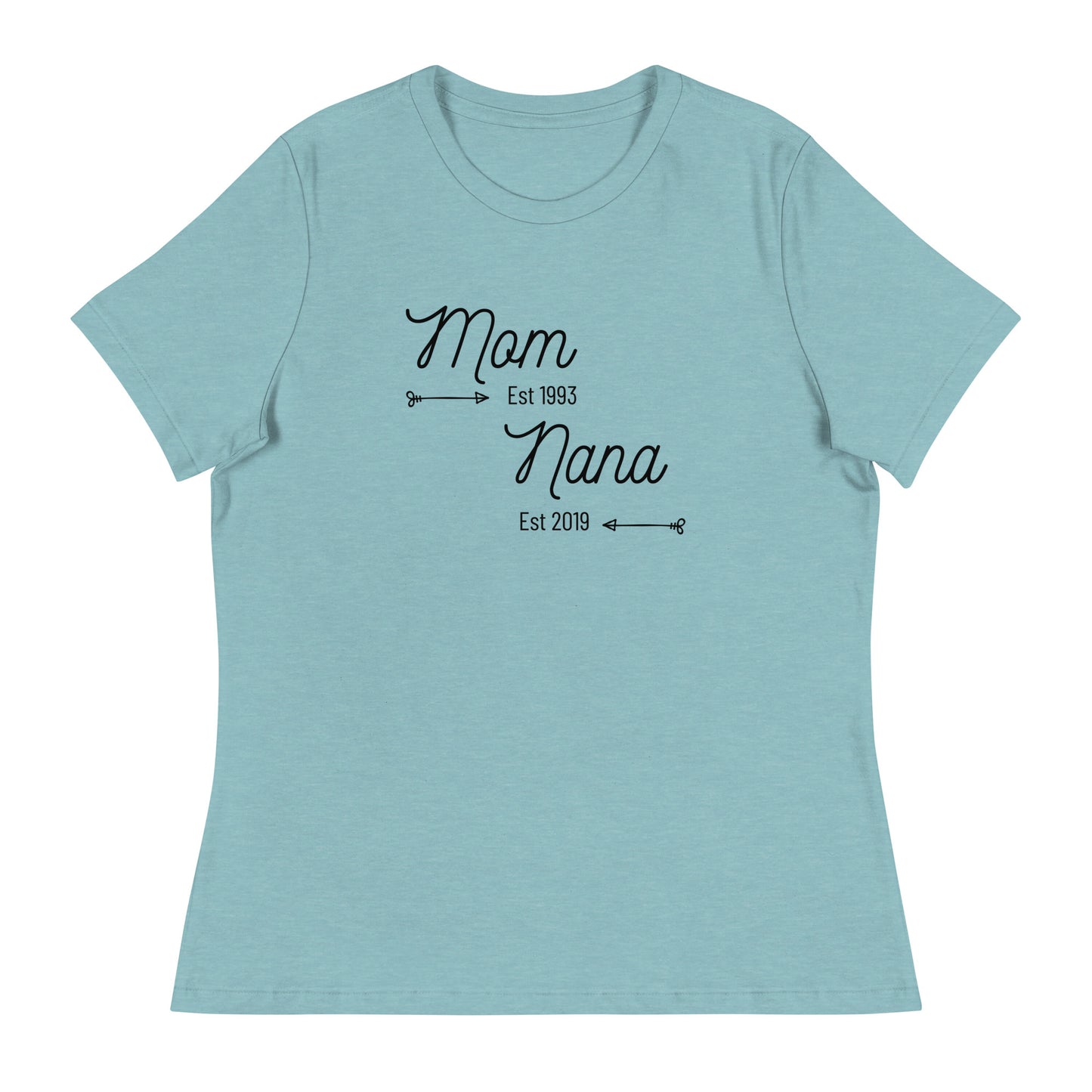 Custom family timeline t-shirt for mothers and grandmothers
