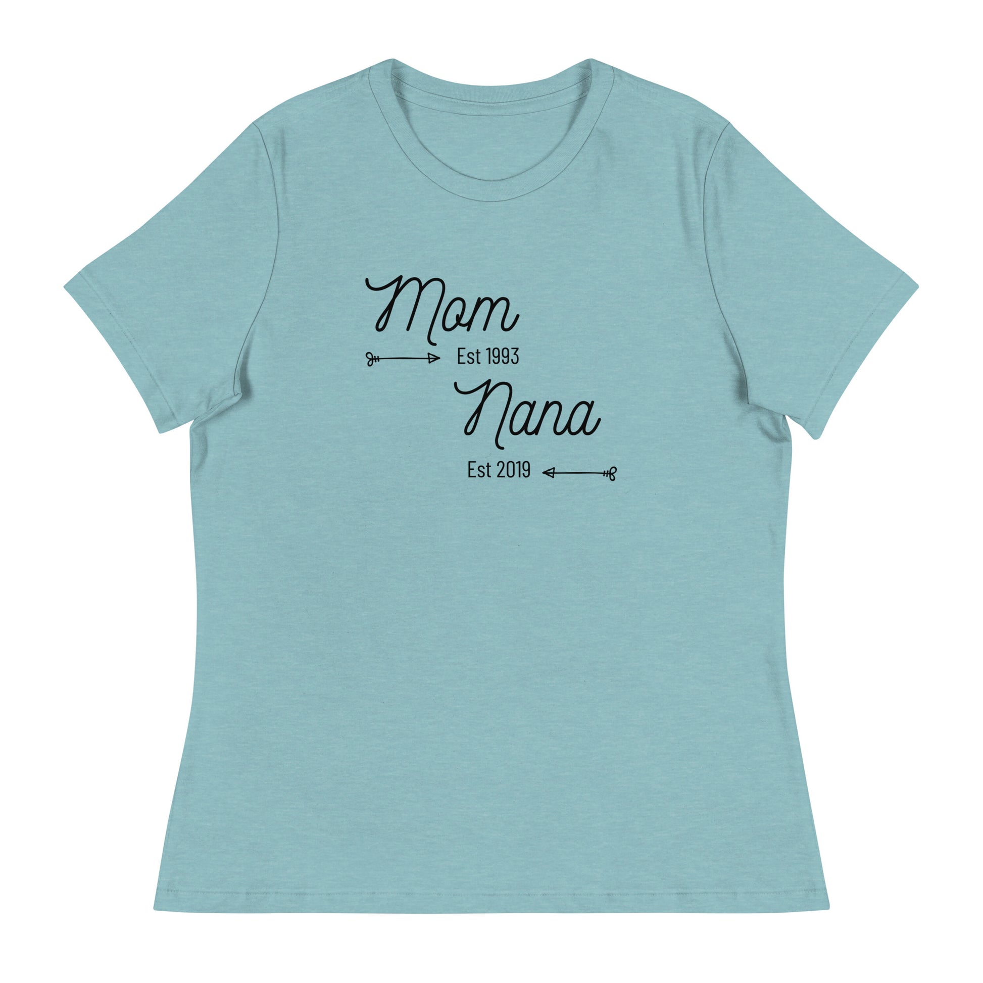 Custom family timeline t-shirt for mothers and grandmothers
