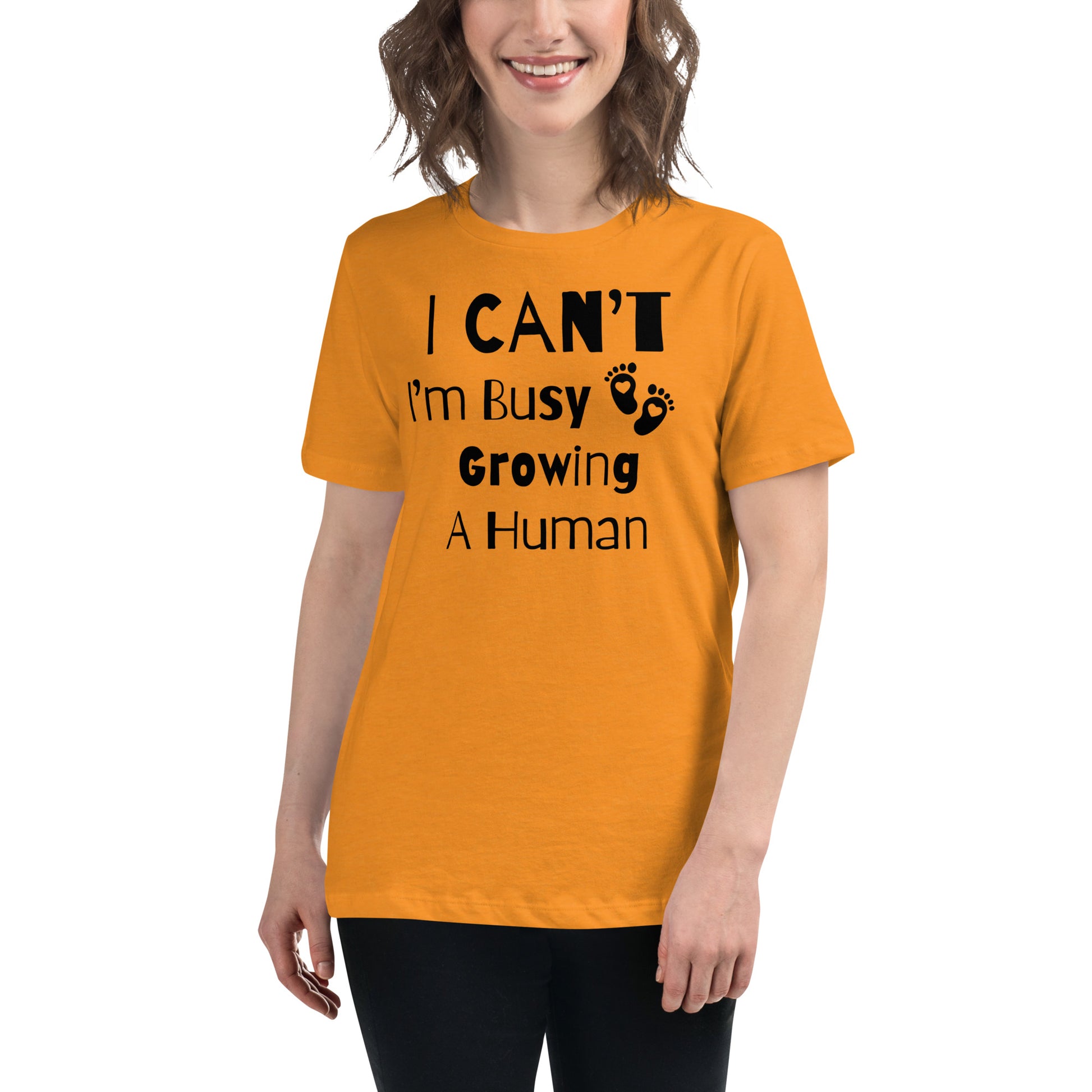 Mother-to-be t-shirt with baby feet design

