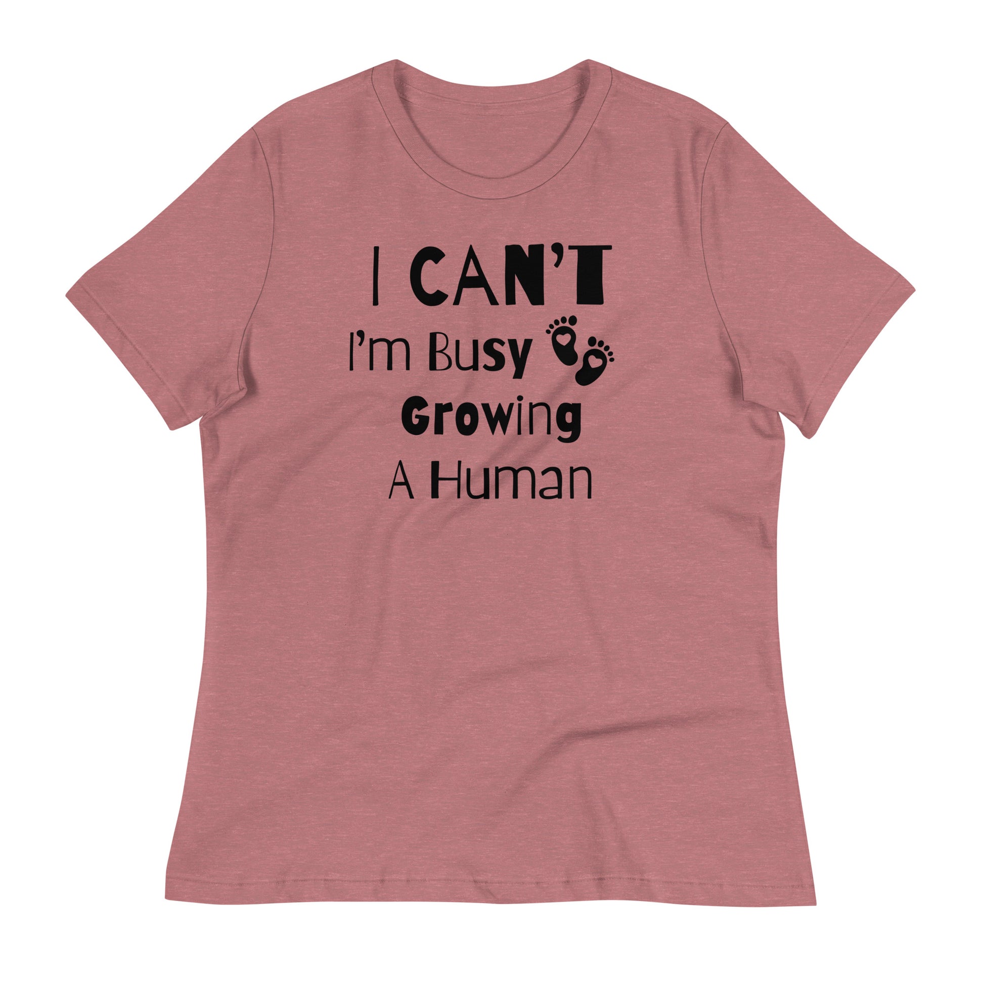 Maternity shirt with funny text and baby feet

