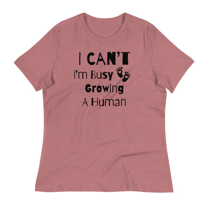 Maternity shirt with funny text and baby feet
