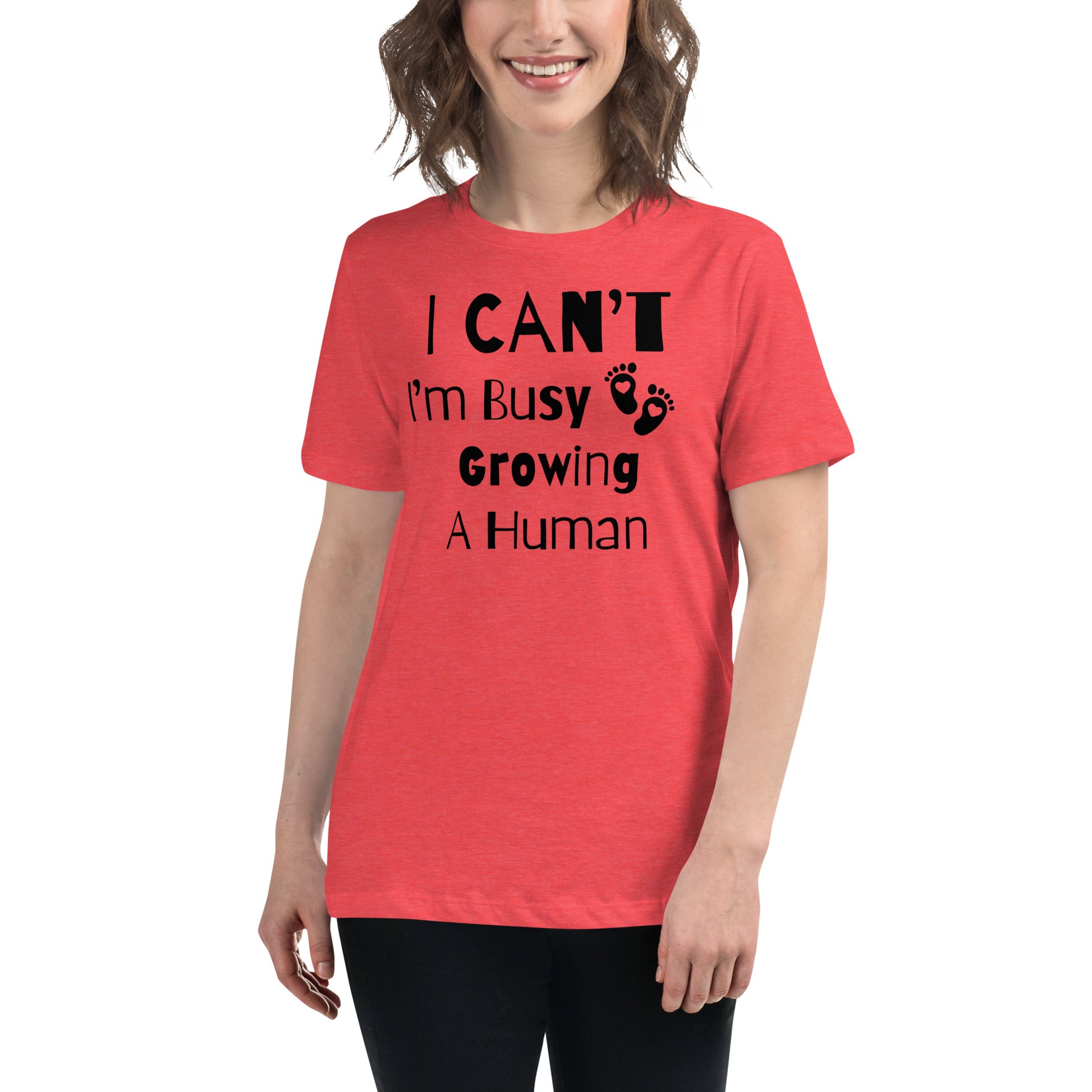 Pregnant woman t-shirt with playful design
