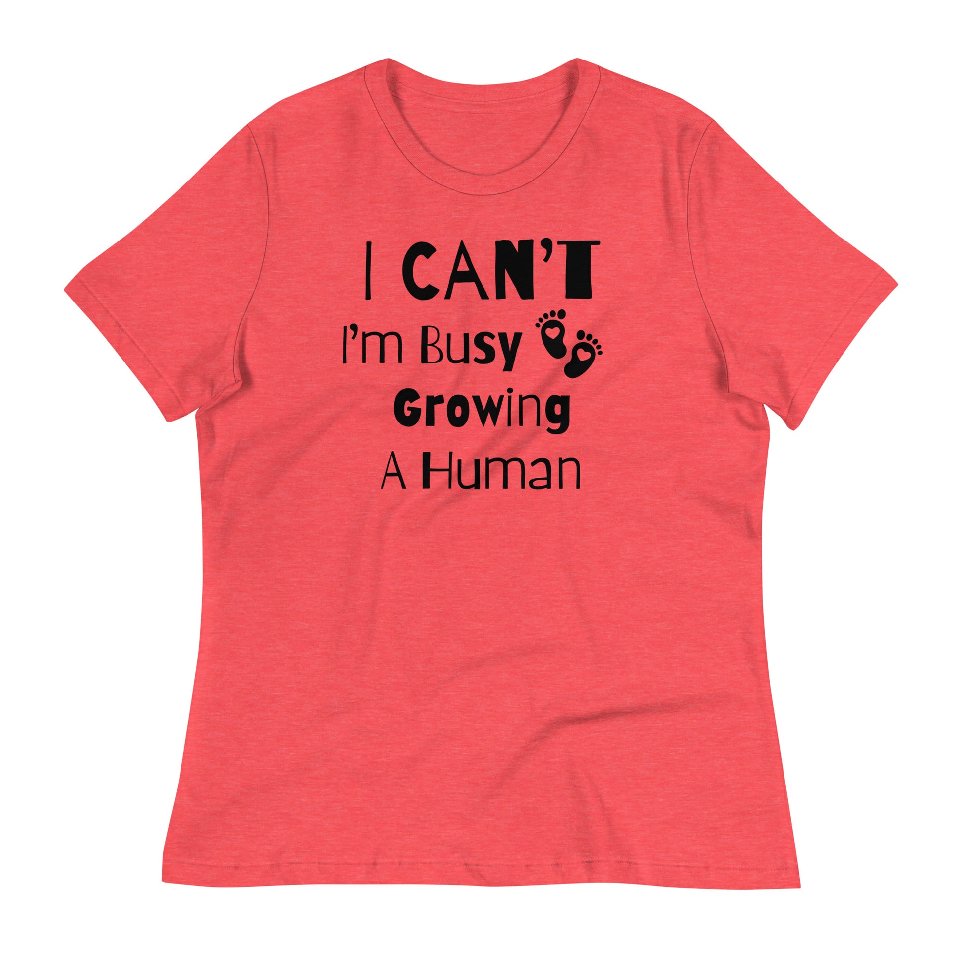 Cute maternity t-shirt with baby feet and text
