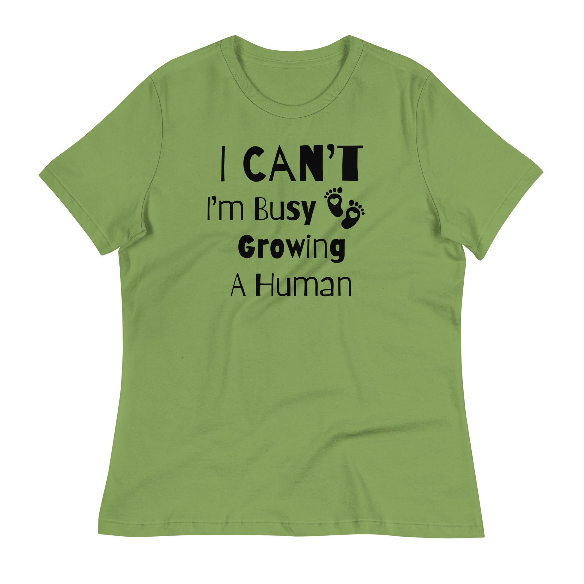 Funny mom-to-be shirt with baby feet graphic
