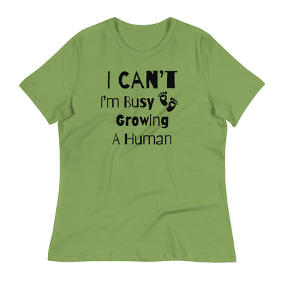 Funny mom-to-be shirt with baby feet graphic
