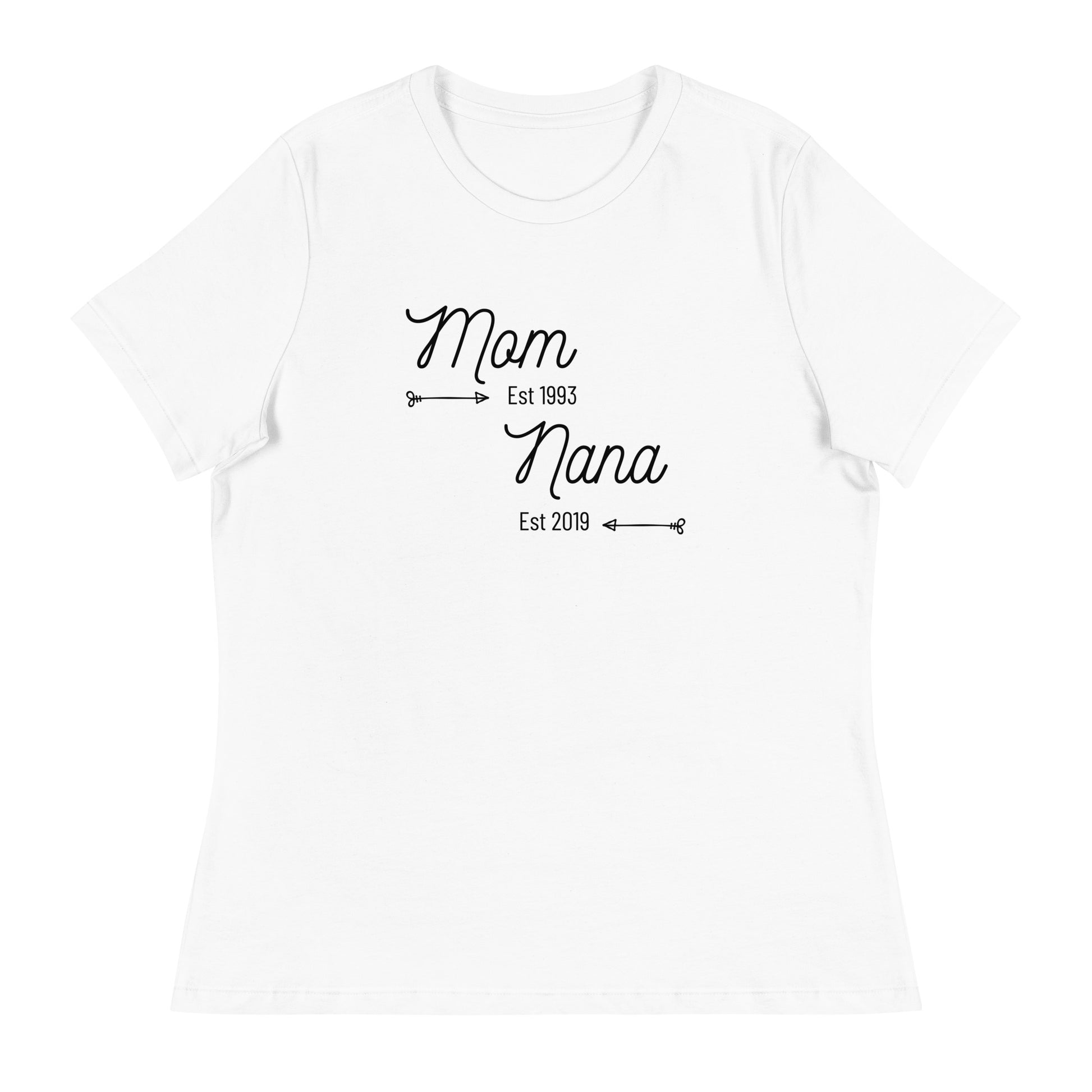 Cute Mom and Nana family milestone t-shirt
